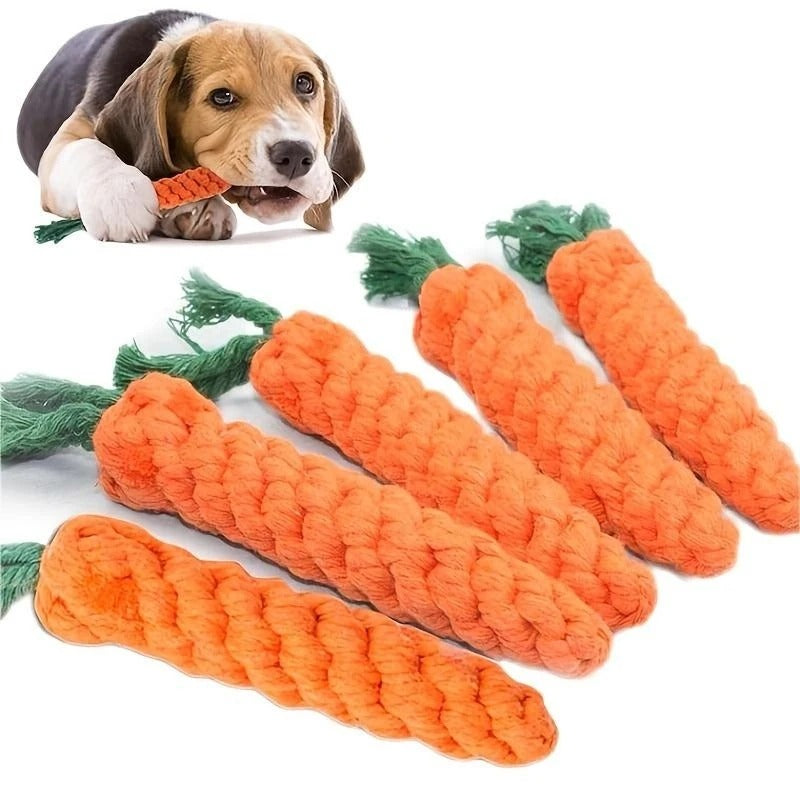 PawMotion Carrot Rope Chew Toy