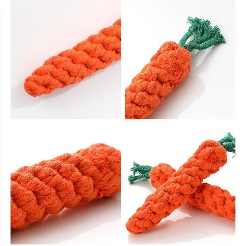 PawMotion Carrot Rope Chew Toy