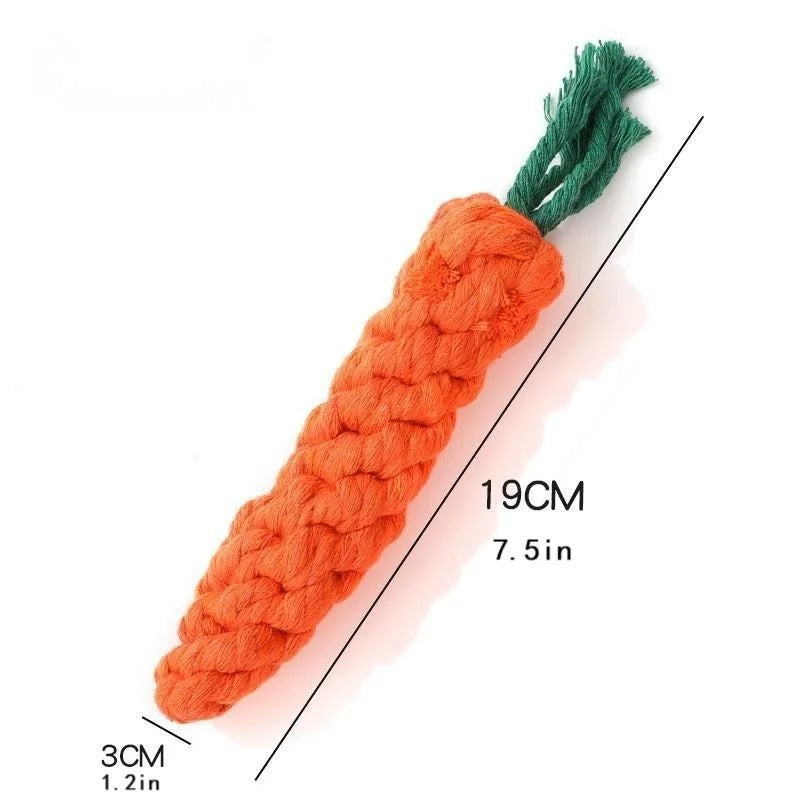 PawMotion Carrot Rope Chew Toy